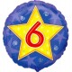 Palloncino Mylar 45 cm. Age 6° Star Blue Birthday