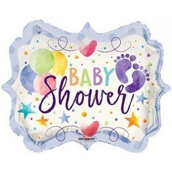 Palloncino Mylar 45 cm. Baby Shower Watercolor Shape