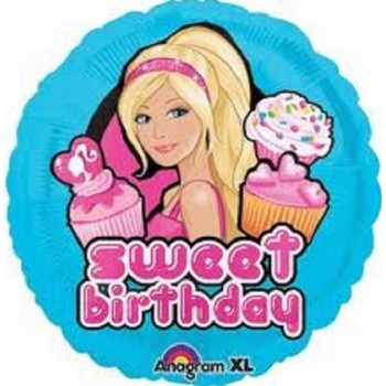 Palloncino Mylar 45 cm. Barbie Sweet Birthday