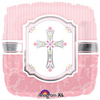 Palloncino Mylar 45 cm. Communion Blessings Pink