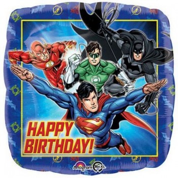 Palloncino Mylar 45 cm. Justice League Happy Birthday