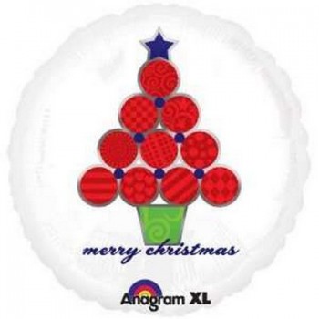 Palloncino Mylar 45 cm. Merry Christmas Festive Tree