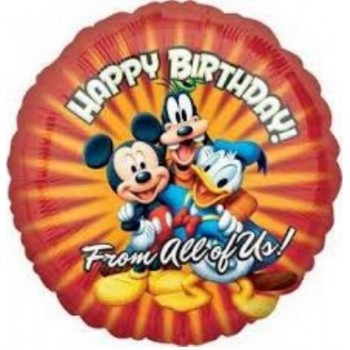 Palloncino Mylar 45 cm. Mickey Mouse & Friends Birthday From All of Us