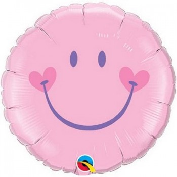 Palloncino Mylar 45 cm. Sweet Smile Face Rosa
