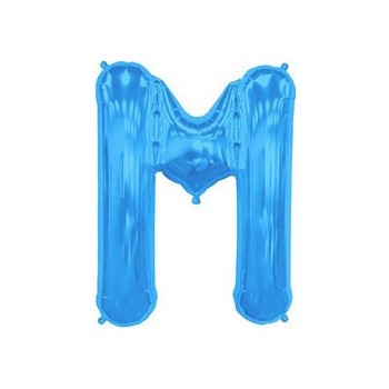 Palloncino Mylar Lettera M Media - 41 cm. Blu