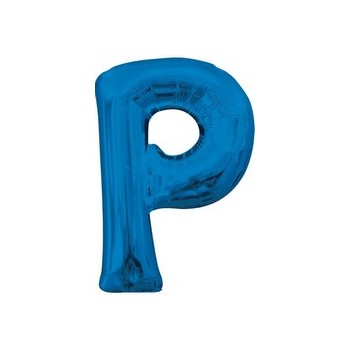 Palloncino Mylar Lettera P Media - 40 cm. Blu Anagram