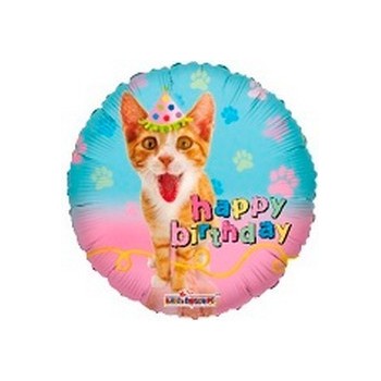 Palloncino Mylar Mini Shape 22 cm. Happy Birthday Cat Party