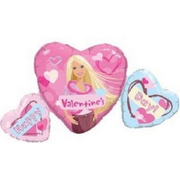 Palloncino Mylar Super Shape 83 cm. Barbie Valentine's Day Heart