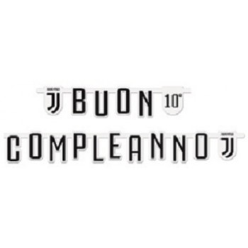 Festone Buon Compleanno Juventus Jumbo 294 x 20 cm. personalizzabile