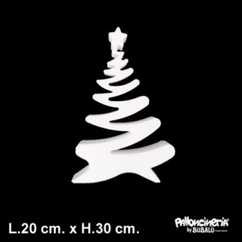 Sagoma Albero di Natale A Bianco autoportante profondità 5 cm. max - L.20 cm. max - H.30 cm.