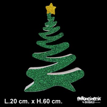 Sagoma Albero di Natale B Decorato autoportante personalizzabile profondità 5 cm. max - L.40 cm. max - H.60 cm.