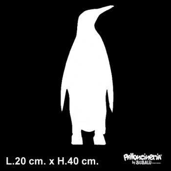 Sagoma Pinguino Bianca autoportante personalizzabile profondità 5 cm. max - L.20 cm. max - H.40 cm.