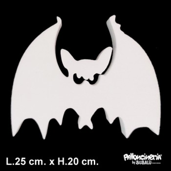 Sagoma Pipistrello Bianca autoportante personalizzabile profondità 5 cm. max - L.25 cm. max - H.20 cm.