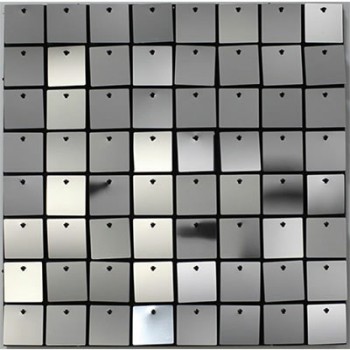 Pannello per sfondo Scintillante misura 30cm x 30 cm paillettes quadrate colore Argento