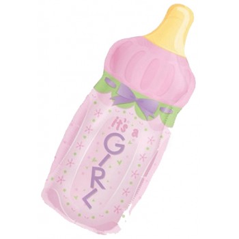 Palloncino Mylar Super Shape 78 cm. Girl - It's A Girl Baby Bottle  