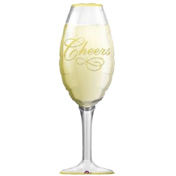 Palloncino Mylar Super Shape 96 cm. Champagne Glass
