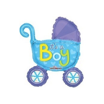 Palloncino Mylar Mini Shape 35 cm. Boy - Baby Stroller Boy