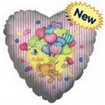Palloncino Mylar 45 cm. C - Mouse With Hearts 