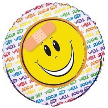 Palloncino Mylar 45 cm. Get Well Happy Face