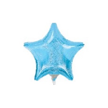 Palloncino Mylar Mini Shape 23 cm. Stella Azzurra Olografata