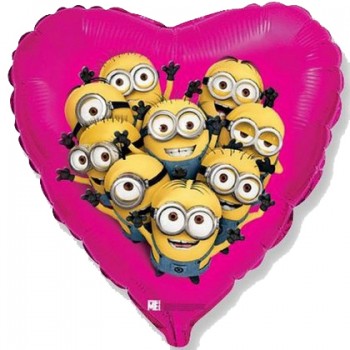 Palloncino Mylar 45 cm. Despicable Me Minions Party Heart 