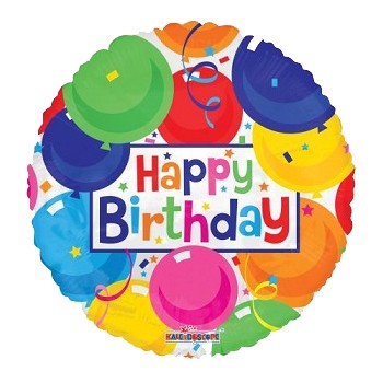 Palloncino Mylar 45 cm. R - Birthday Colorful Balloons