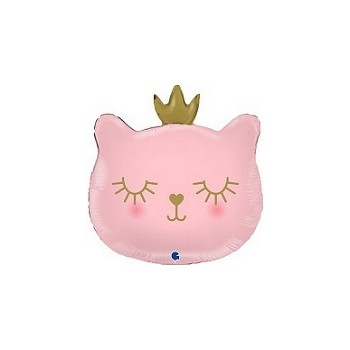 Palloncino Mylar Mini Shape 35 cm. Cat Princess Pink