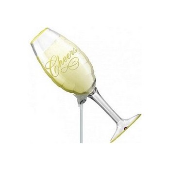 Palloncino Mylar Mini Shape 40 cm. Champagne Glass