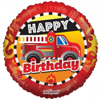 Palloncino Mylar 45 cm. Birthday Fire Truck