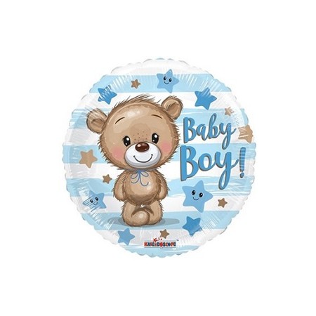 Palloncino Mylar Mini Shape 22 cm. Boy - Baby Boy orsetto