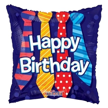 Palloncino Mylar 45 cm. Q - Happy Birthday Ties