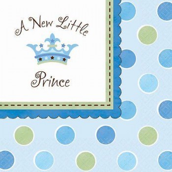 Coordinato Nascita Bimbo A New Little Prince - Tovagliolo 33x33 cm. - 16 pz.