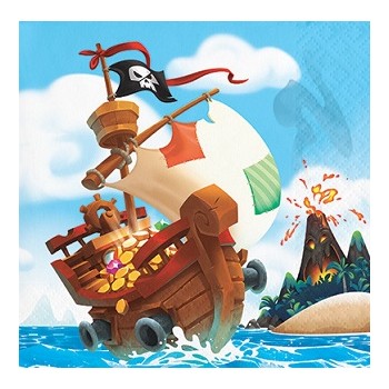 Coordinato Pirati Pirate Treasure - Tovagliolo 25x25 cm.- 16 pz.