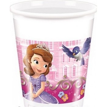 Coordinato Principessa Sofia Buon Compleanno - Bicchiere Plastica 200 ml. - 8 pz.