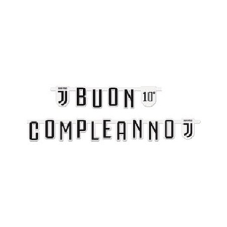 Festone Buon Compleanno Juventus Jumbo 294 x 20 cm. personalizzabile