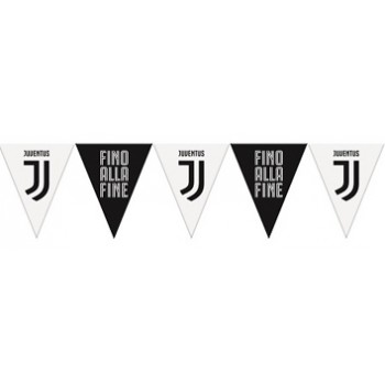 Festone Buon Compleanno, Juventus, Bandierine in Plastica 3,65 mt.