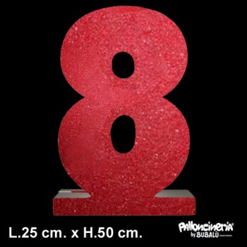 Lettera o Numero singolo Glitterato, autoportante profondità 5 cm. L.25 cm. H.50 cm. personalizzabile colore o glitter