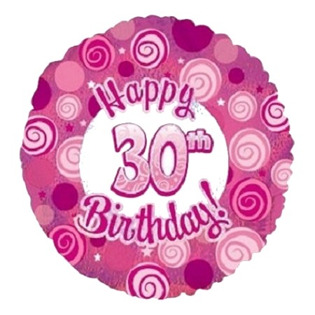 Palloncino Mylar 45 cm. 30° Happy Birthday Pink Dazzeloon 
