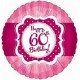 Palloncino Mylar 45 cm. 60° Happy Birthday Pink 