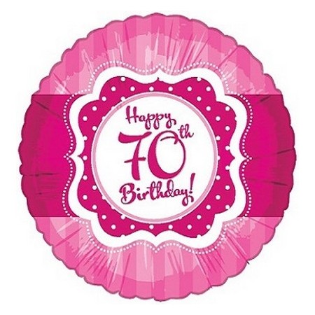Palloncino Mylar 45 cm. 70° Happy Birthday Pink 