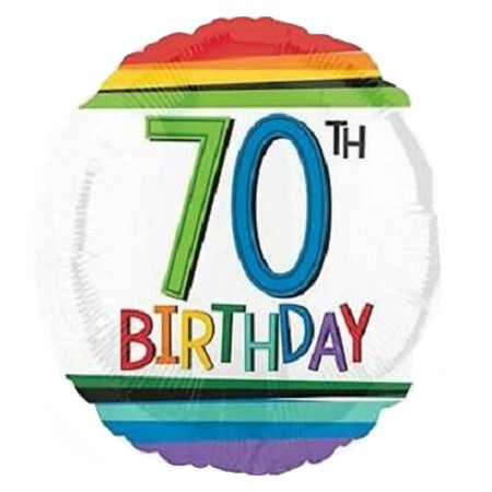 Palloncino Mylar 45 cm. 70° Rainbow Birthday