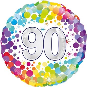 Palloncino Mylar 45 cm. 90° Colourful Confetti Birthday