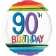 Palloncino Mylar 45 cm. 90° Rainbow Birthday
