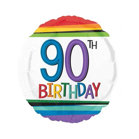 Palloncino Mylar 45 cm. 90° Rainbow Birthday