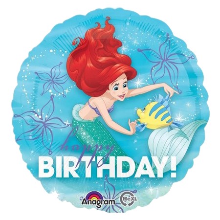 Palloncino Mylar 45 cm. Ariel Dream Big Happy Birthday 