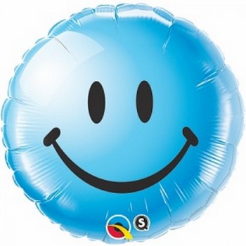 Palloncino Mylar 45 cm. Blue Smiley Face