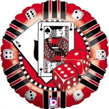 Palloncino Mylar 45 cm. Casino Chip