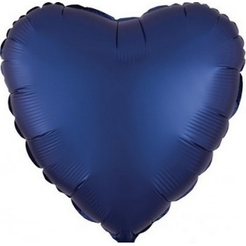 Palloncino Mylar 45 cm. Cuore Satinato Blu Navy