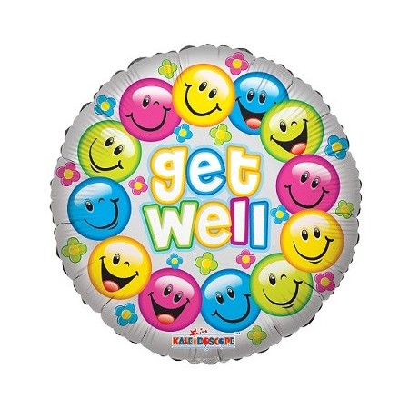 Palloncino Mylar 45 cm. Get Well Colorful Smiles