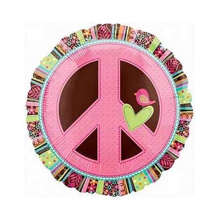 Palloncino Mylar 45 cm. Peace Hippie Chick Sign